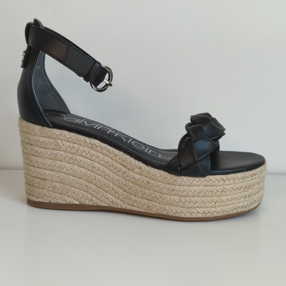 Calvin Klein Women's Thea Wedge Platform Sandals Size  7 M Black